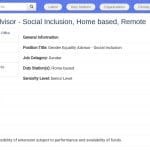 Conseiller·ère Égalité des Genres et Inclusion Sociale