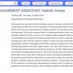 Assistant en gestion de l&rsquo;information – OCHA Nairobi