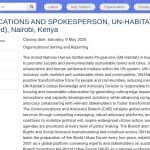 Responsable Communication et Porte-parole – UN-Habitat