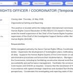Coordinateur·trice principal·e des droits humains – Commission d’enquête Ukraine