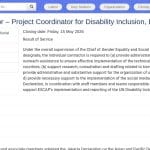 Coordinateur de projet – Inclusion du handicap, Bangkok