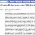 Coordinateur national pour la conduite responsable des affaires (RBC)