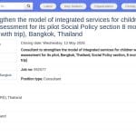 Consultant en renforcement de services intégrés pour enfants handicapés