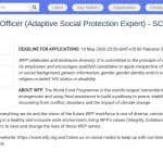 Expert en Protection Sociale Adaptative – PAM Lahore