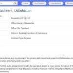 Analyste en Financement Privé – Ouzbékistan