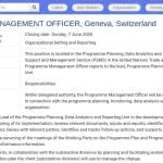 Chargé(e) de gestion de programme – ONU Genève