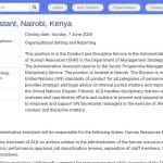 Assistant(e) Administratif(ve) – Conduite et Discipline, Nairobi