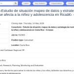 Consultor·e en analyse des violences contre l&rsquo;enfance au Costa Rica