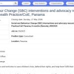 Consultant SBC en interventions et plaidoyer santé – UNICEF Panama