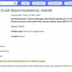 Technical Manager – Cash Based Assistance (P-4)