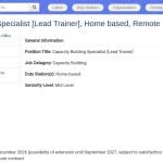 Spécialiste en renforcement des capacités – Formateur principal (à distance)