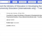 Consultant(e) Stratégie Nationale Préuniversitaire – UNICEF Albanie