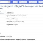 Consultant·e en intégration du numérique éducatif – Irak