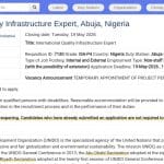 Expert en Infrastructures Qualité Internationales – Abuja