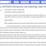 Juriste associé – Droit international – Nations Unies