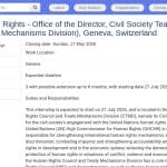 Stage – Droits Humains – Société Civile – ONU Genève