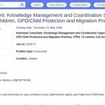 Consultant en gestion des connaissances et coordination contre la violence envers les enfants