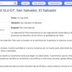 Officier de Sécurité – Plan International, San Salvador