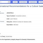 Consultant – Recommandations internationales pour un compte satellite de la culture