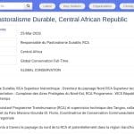 Responsable du Pastoralisme Durable, Nord RCA