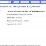 Spécialiste RH et Administration Internationale – FAO Ukraine