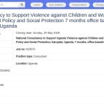 Consultant national – Enquête VACW 2026 (Violences enfants et femmes)