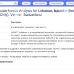 Analyste Senior – Analyse des Besoins Aigus, Beyrouth