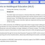 Experts en éducation multilingue (MLE) – Roster OSCE