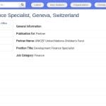 Spécialiste en Financement du Développement – Genève