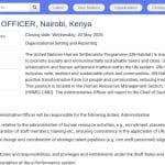 Responsable Administratif – ONU-Habitat, Nairobi