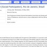 Analyste de Programme – Participation Sociale, Rio de Janeiro