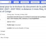 Consultant international – Politique nationale d’évaluation RDC 2027-2037