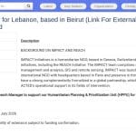 Research Manager – Mission Liban (Beyrouth)