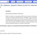 Research Manager for Lebanon – Beirut-Based (Internal)