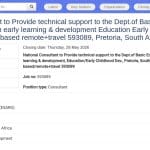 Consultant national – Appui technique à la petite enfance (UNICEF/DBE)