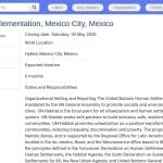 Stagiaire en mise en œuvre de projets – ONU-Habitat Mexico