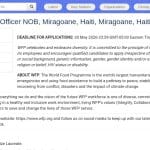 Officier National du Programme – PAM Miragoâne