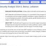 Analyste sécurité alimentaire et économique – Beyrouth