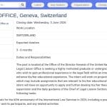 Stagiaire – Bureau de Liaison Juridique, ONU Genève