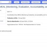 Coordinateur MEAL – Projet conjoint FAO Tunisie
