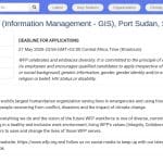 Logisticien SIG et Gestion de l&rsquo;Information – PAM Soudan