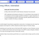 Responsable Budget et Programmes – Islamabad