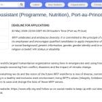 Assistant(e) de gestion de programme Nutrition – Port-au-Prince