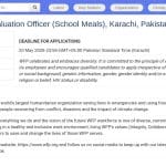 Responsable Suivi-Évaluation – Cantines Scolaires (Pakistan)