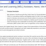 Assistant Suivi-Évaluation et Apprentissage (MEL) – Projet Riz Durable