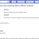 Chargé·e Suivi, Évaluation et Apprentissage (MEL) – Rwanda