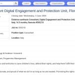 Consultant en Synthèse de Données – Protection des Enfants en Ligne