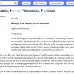 Manager Total Rewards – Pakistan