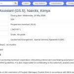 Assistant de Programme – OMS, Nairobi