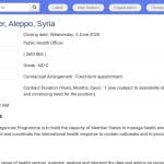 Responsable de la Santé Publique – Alep, Syrie
